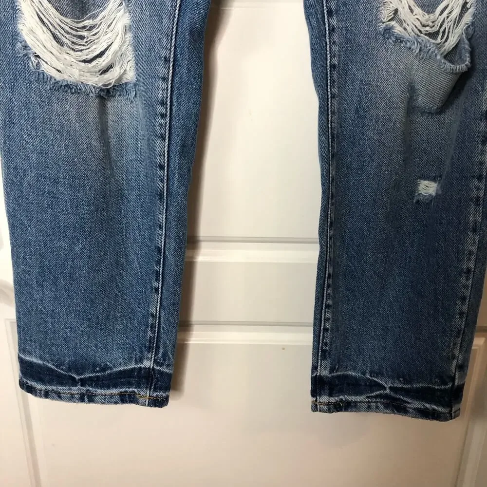 KanCan Womens Artemis High Rise Boyfriend Distressed Jeans Size 13/30 Med Wash - Picture 7 of 11